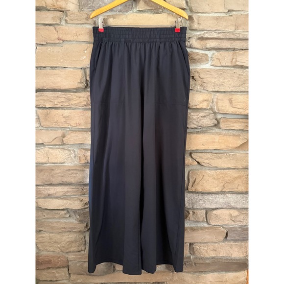 Glyder Pants - Glyder Limitless Movement Black Wide Leg Smocked Waist Pants Womens Large L